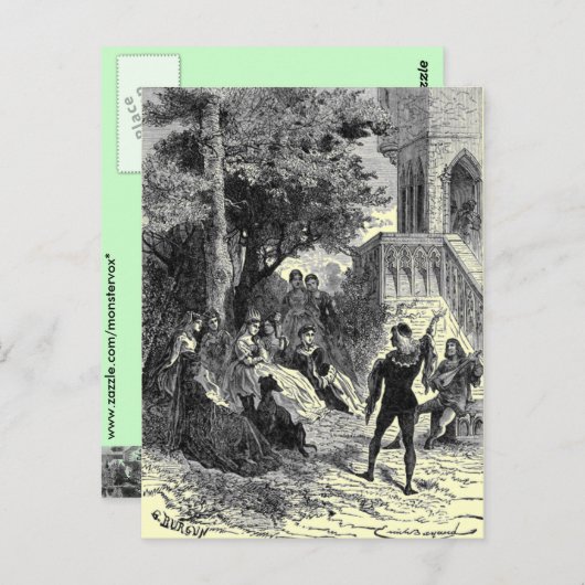 Carte postale médiévale (Devant / Derrière)