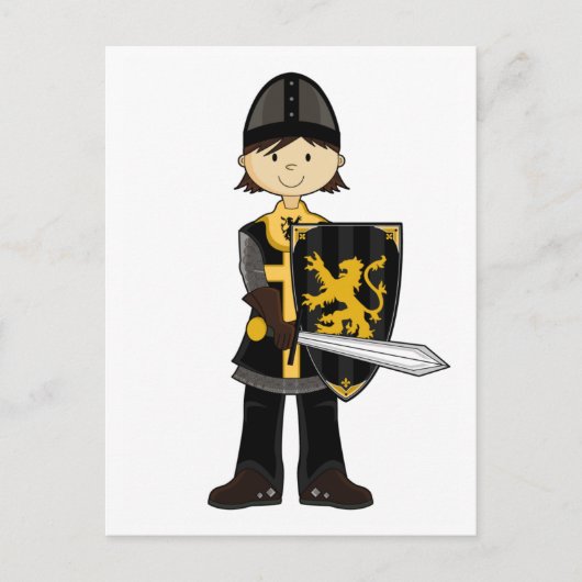 Carte postale médiévale Black Knight (Devant)