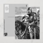 Carte postale médiévale Knight (Devant / Derrière)