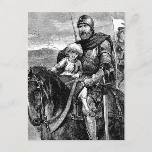 Carte postale médiévale Knight (Devant)
