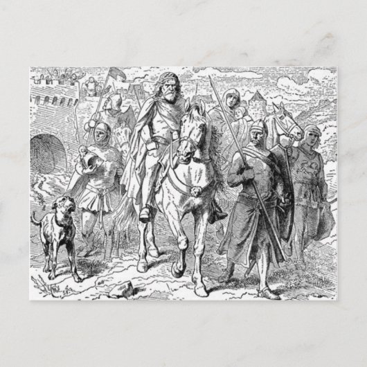 Carte postale médiévale Knight (Devant)