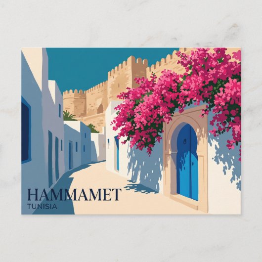 Carte Postale Médina de Hammamet Tunisie (Devant)