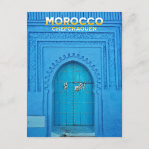 Carte Postale Médina Nord Marocaine colorée Bleu Vieille Ville