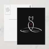 Carte Postale Méditateur de chat stylisé (Devant / Derrière)