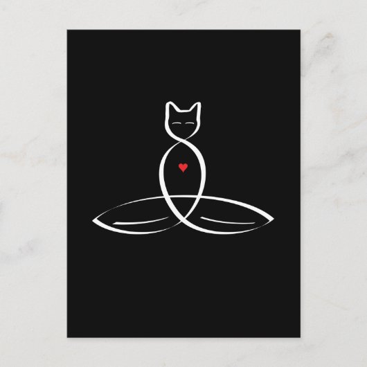 Carte Postale Méditateur de chat stylisé (Devant)
