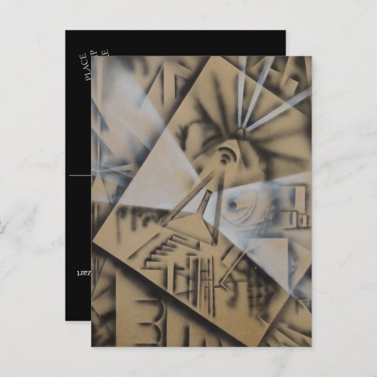 Carte Postale Méditation - Abstraite par Gene Foltuz Mini Print (Devant / Derrière)