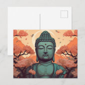 Carte Postale Méditation Bouddha Art spirituel (Devant / Derrière)