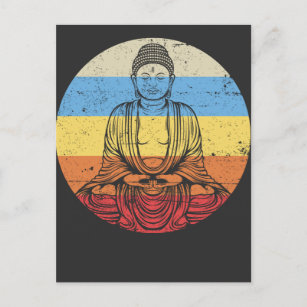 Carte Postale Méditation de Bouddha vintage Art relaxant