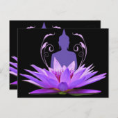 Carte Postale Méditation de fleurs de lotus violet (Devant / Derrière)