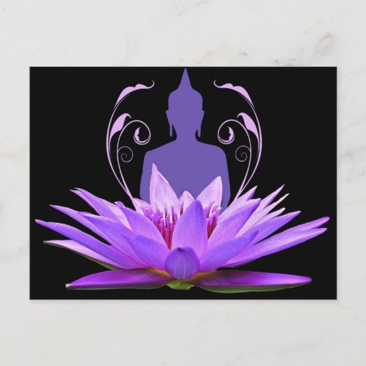 Carte Postale Méditation de fleurs de lotus violet (Devant)