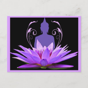 Carte Postale Méditation de la Fleur de Lotus Pourpre