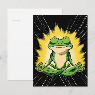 Carte Postale Méditation de la Grenouille Zen Super Saiyan Glow