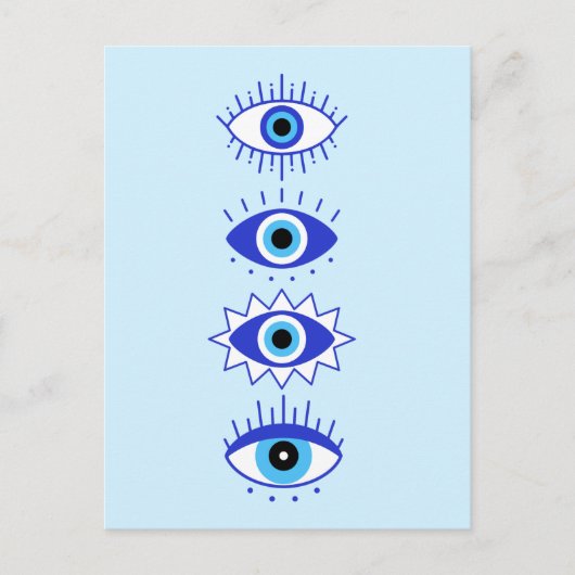 Carte Postale Méditation de l'énergie du mal bleu Hamsa Mystical (Devant)