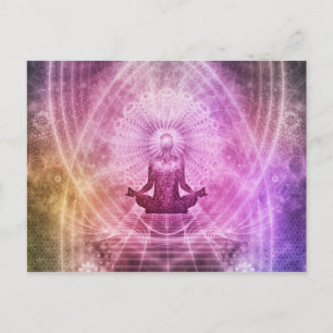 Carte Postale Méditation du Yoga spirituel Zen coloré
