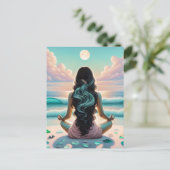 Carte Postale Méditation Harmonie sur la plage (Debout devant)