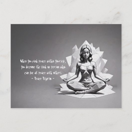 Carte Postale Méditation Yoga Instructeur Reiki Master Low Poly (Devant)