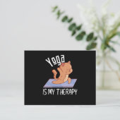 Carte Postale Méditation Zen Yoga Chat Omm Cadeau (Debout devant)