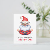 Carte Postale Méditer Funny Santa Claus Garder Calme Et Joyeux S (Debout devant)