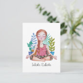 Carte Postale Méditer la fille avec les Plantes (Debout devant)