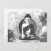 Carte Postale Méditer le Bouddha avec Yin Yang (Devant / Derrière)