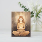 Carte Postale Méditer Yoga Neutre Terre Tons Beige Brown (Debout devant)