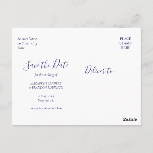 Carte Postale Mediterranean Tile Wedding with Lemons (Dos)