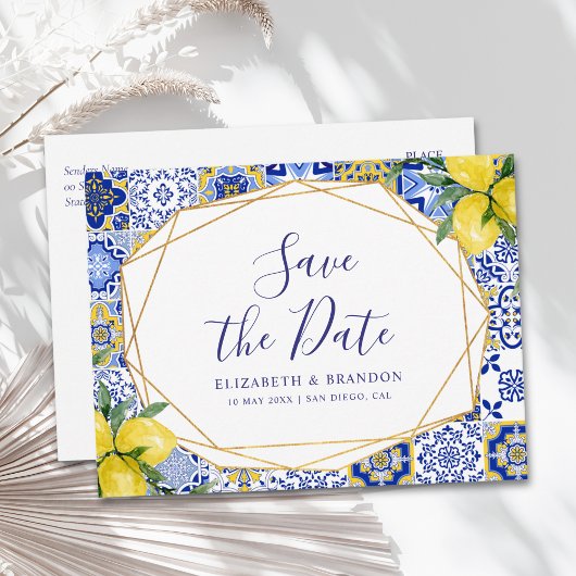 Carte Postale Mediterranean Tile Wedding with Lemons
