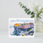 Carte Postale Méditerranée Corse France Elégante aquarelle (Debout devant)