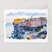 Carte Postale Méditerranée Corse France Elégante aquarelle (Devant)