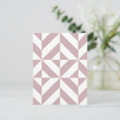 Carte Postale Medium Mauve Geometric Deco Cube Pattern (Debout devant)