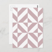 Carte Postale Medium Mauve Geometric Deco Cube Pattern (Devant / Derrière)