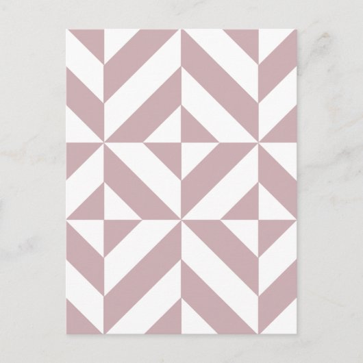 Carte Postale Medium Mauve Geometric Deco Cube Pattern (Devant)