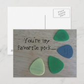 Carte Postale Médiums de Guitare avec Citation (Devant / Derrière)