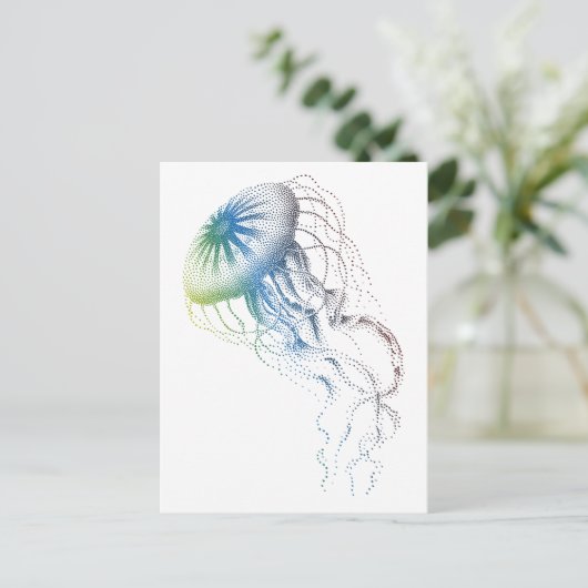 Carte Postale méduse colorée (Debout devant)