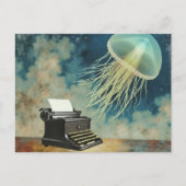 Carte Postale Méduse et machine à écrire (Devant)