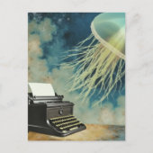 Carte Postale Méduse et machine à écrire (Devant)