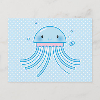 Carte Postale Méduse kawaii