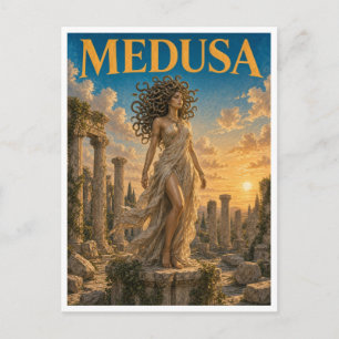 Carte Postale Méduse, monstre de fantasy gothique