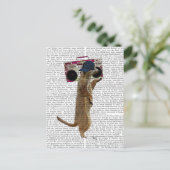 Carte Postale Meerkat avec Boom Box Ghetto Blaster 2 (Debout devant)