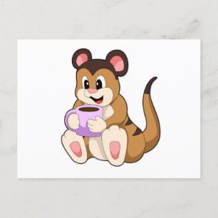Carte Postale Meerkat avec la coupe du café