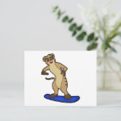 Carte Postale Meerkat en Snowboard avec Snowboard (Debout devant)