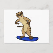 Carte Postale Meerkat en Snowboard avec Snowboard (Devant)
