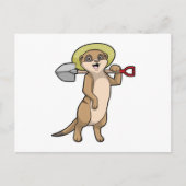 Carte Postale Meerkat en tant que fermier avec Shovel (Devant)