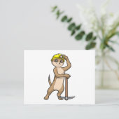 Carte Postale Meerkat en tant que mineur avec Pickaxe (Debout devant)