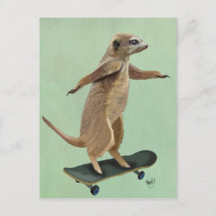 Carte Postale Meerkat Sur Skateboard 3