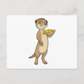 Carte Postale Meerkat with pizza (Devant)