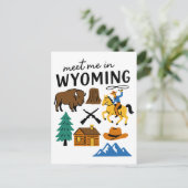 Carte Postale Meet Me In Wyoming Cowboy Bison Devils Tower (Debout devant)