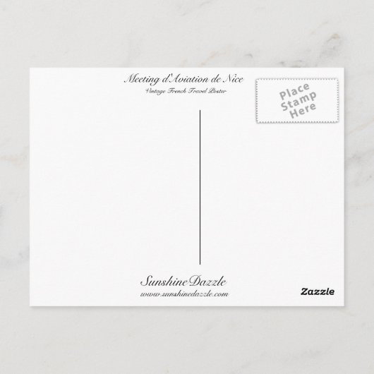 Carte Postale Meeting d'Aviation Nice (Dos)