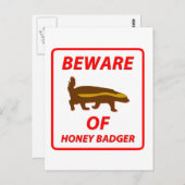 Carte Postale Méfiez-vous du blaireau de miel (Devant / Derrière)