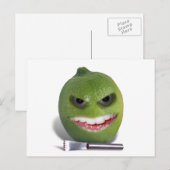 Carte Postale Méfiez-vous du citron avec un zesteur (Devant / Derrière)